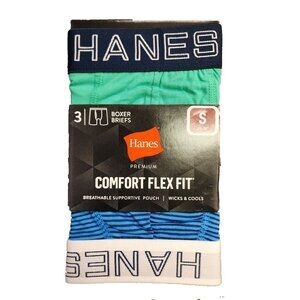 Hanes Premium Mens Comfort Flex Fit Boxer Briefs 3Pk, Blue, Size S, NWT